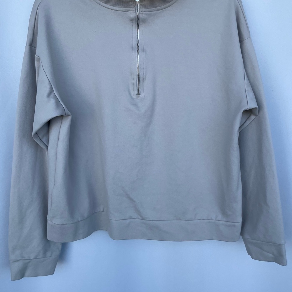 Mango Light Gray Zip Pullover - image 1